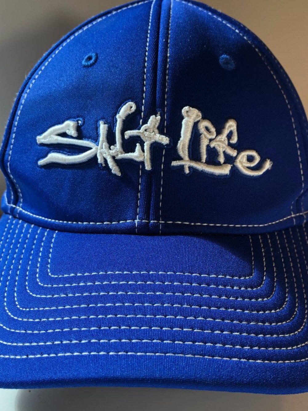 Salt Life Hat Beach Blue Salt White Embroidery A Flex Cap